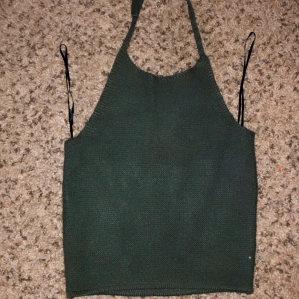 Olive green halter top